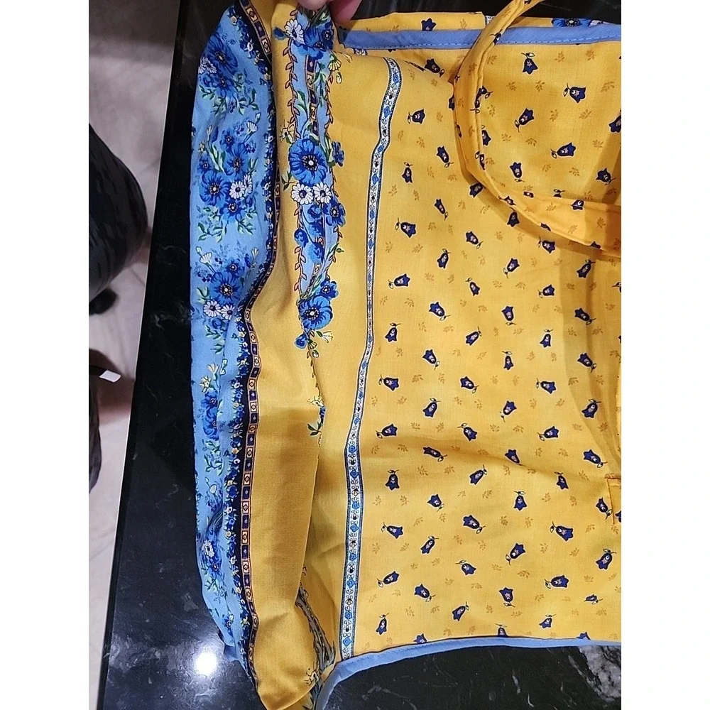 Marat Large French Provencal PVC Lined‎ Bag Yellow Floral Marat 100% Cotton